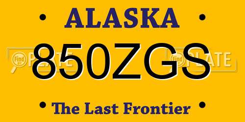 850ZGS Alaska License Plate