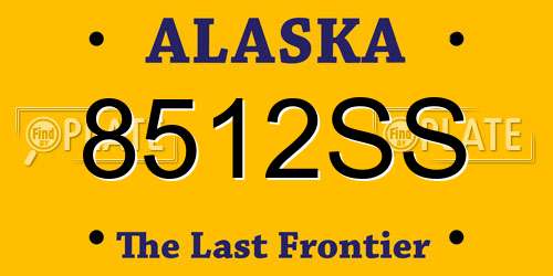 8512SS Alaska License Plate