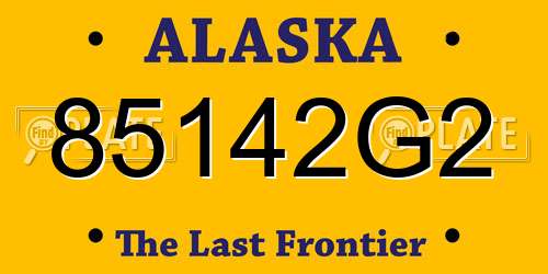 85142G2 Alaska License Plate