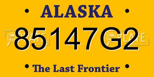 85147G2 Alaska License Plate