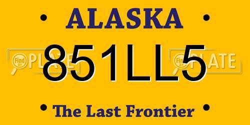 851LL5 Alaska License Plate