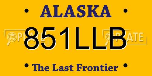 851LLB Alaska License Plate