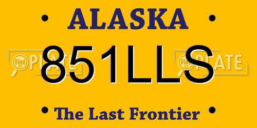 851LLS Alaska License Plate