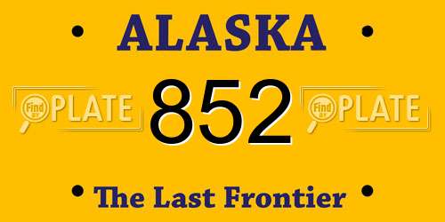 852 Alaska License Plate