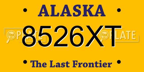 8526XT Alaska License Plate