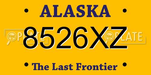 8526XZ Alaska License Plate