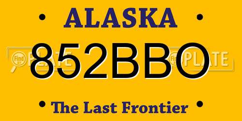 852BBO Alaska License Plate
