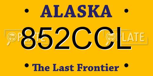 852CCL Alaska License Plate