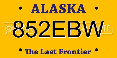 852EBW Alaska License Plate