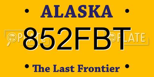 852FBT Alaska License Plate