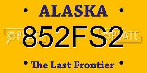 852FS2 Alaska License Plate