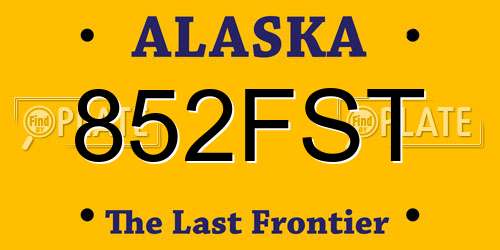 852FST Alaska License Plate