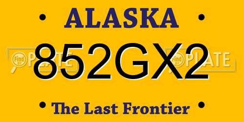 852GX2 Alaska License Plate