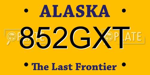 852GXT Alaska License Plate