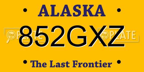 852GXZ Alaska License Plate