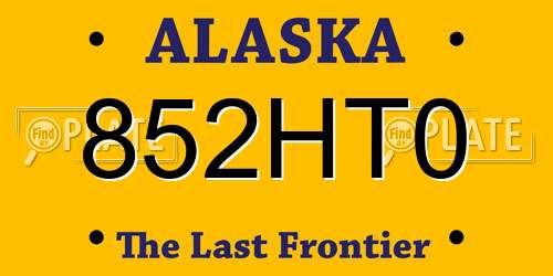 852HT0 Alaska License Plate