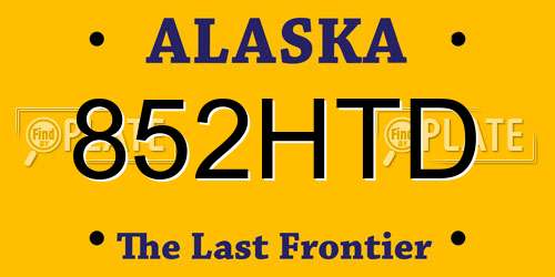 852HTD Alaska License Plate