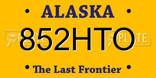 852HTO Alaska License Plate