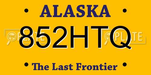 852HTQ Alaska License Plate