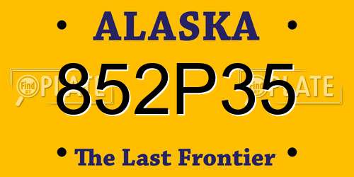 852P35 Alaska License Plate