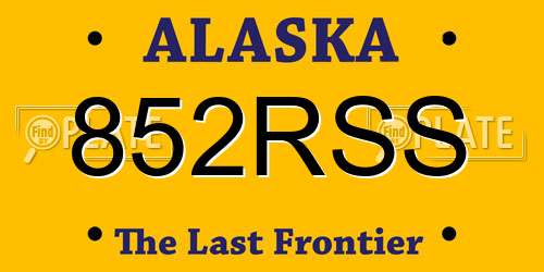 852RSS Alaska License Plate