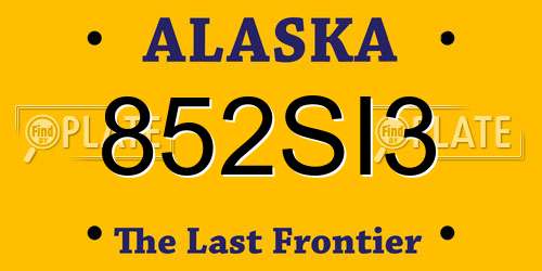 852SI3 Alaska License Plate