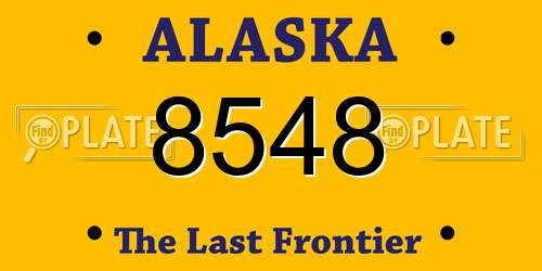 8548 Alaska License Plate