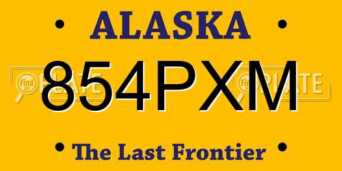 854PXM Alaska License Plate