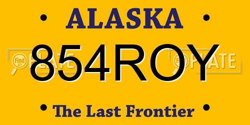 854ROY Alaska License Plate