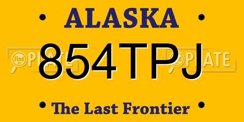 854TPJ Alaska License Plate