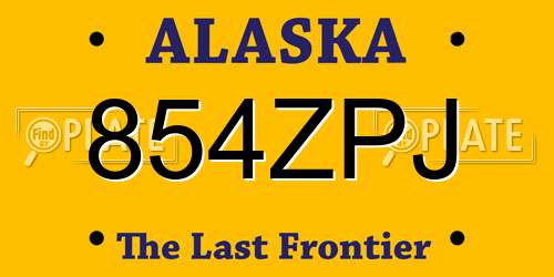 854ZPJ Alaska License Plate