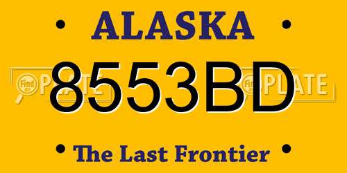 8553BD Alaska License Plate