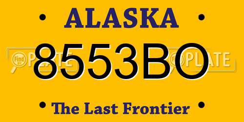 8553BO Alaska License Plate