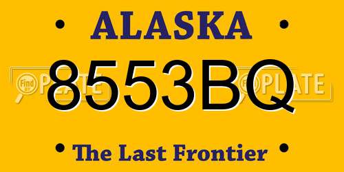 8553BQ Alaska License Plate