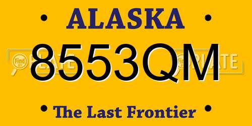 8553QM Alaska License Plate