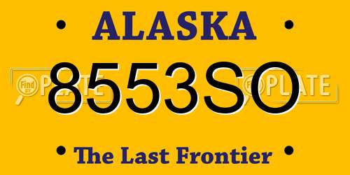 8553SO Alaska License Plate