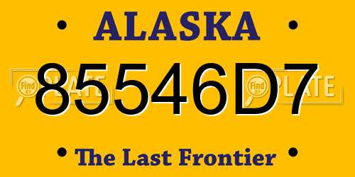 85546D7 Alaska License Plate