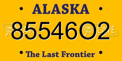 85546O2 Alaska License Plate