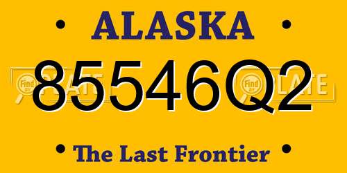 85546Q2 Alaska License Plate