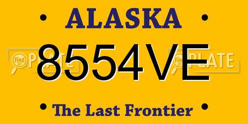 8554VE Alaska License Plate