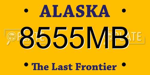 8555MB Alaska License Plate