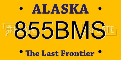 855BMS Alaska License Plate