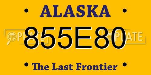855E80 Alaska License Plate