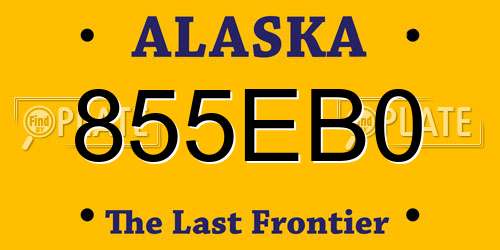 855EB0 Alaska License Plate