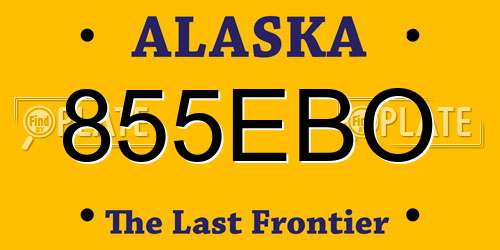 855EBO Alaska License Plate