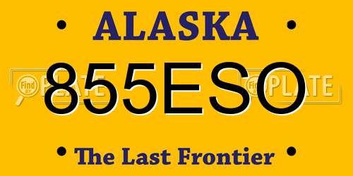 855ESO Alaska License Plate