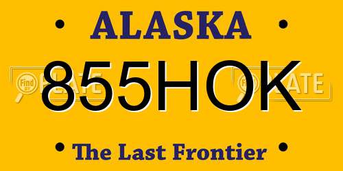 855HOK Alaska License Plate