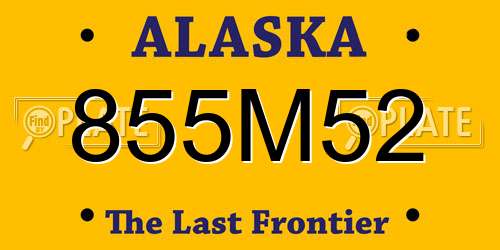 855M52 Alaska License Plate