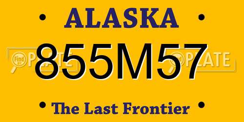 855M57 Alaska License Plate