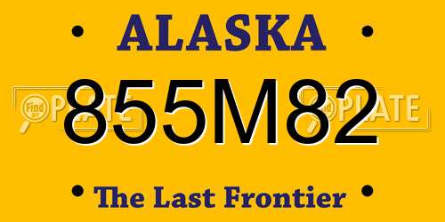 855M82 Alaska License Plate